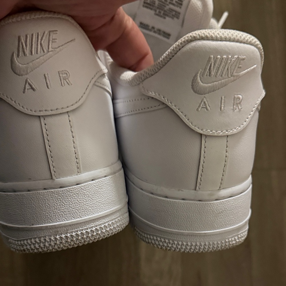 Nike Air Force 1 Flyease Triple White Leather Sneakers - Picture 7 of 10